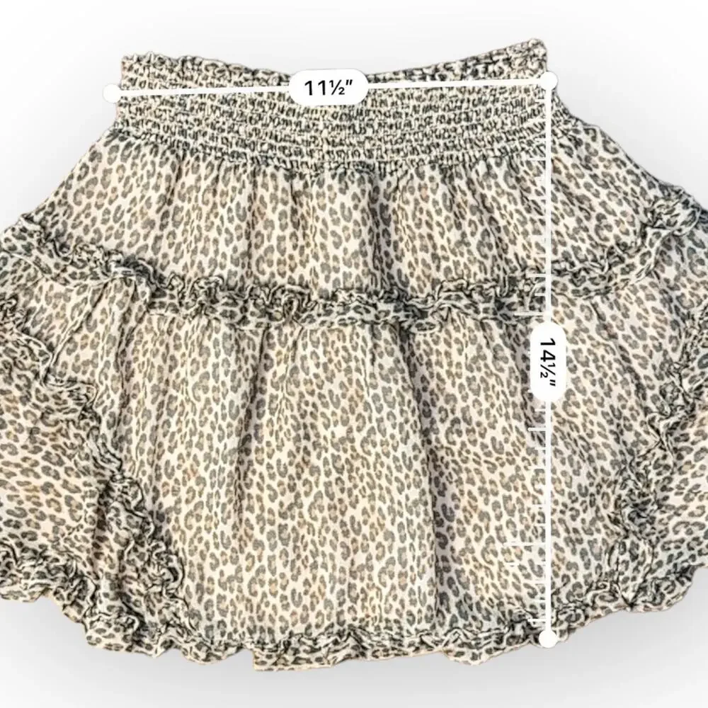 Urban Outfitters Chiffon Ruffled Mini Skirt in Leopard‎ Print Size S